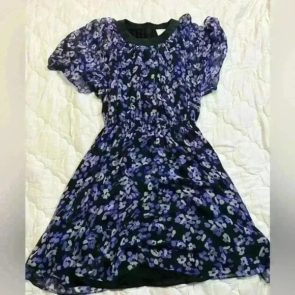 Kate Spade size small hydrangea chiffon dress 100% silk - Picture 3 of 16